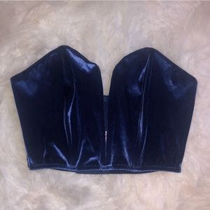 Victoria's Secret Blue Velvet Corset Bralette
